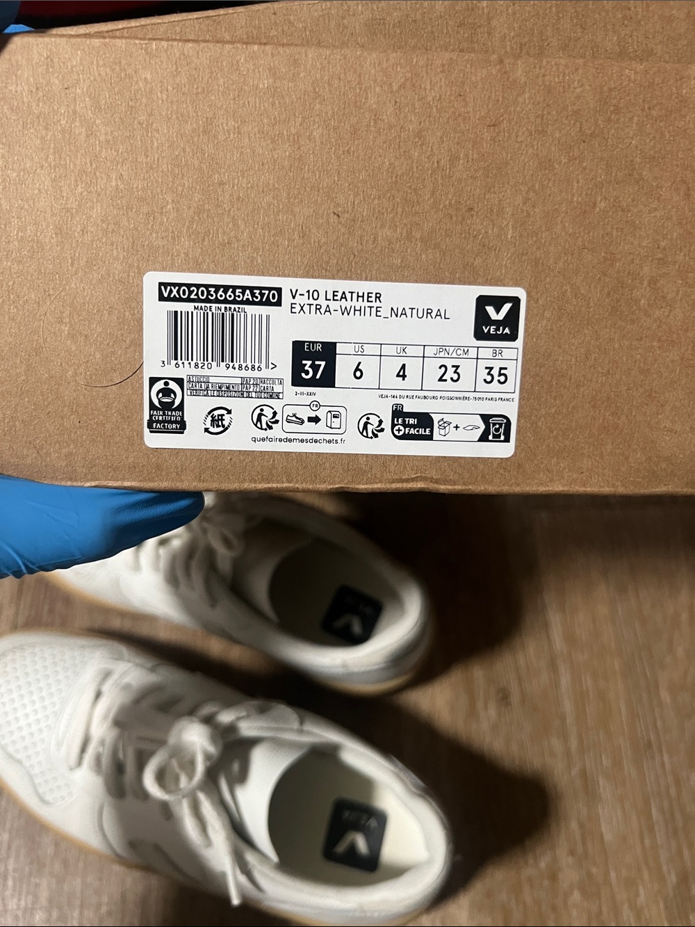 White Women’s Sneakers with Gum Sole - Picture 2 of 7